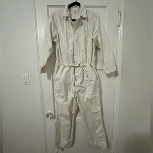 Levi’s button up long sleeve cargo jumpsuit in whitecap gray